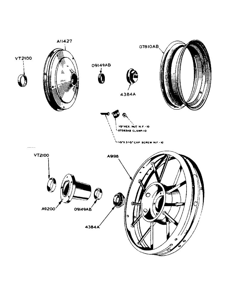 Схема запчастей Case IH 940 - (2-094) - FRONT WHEELS FOR PNEUMATIC TIRES (06) - POWER TRAIN