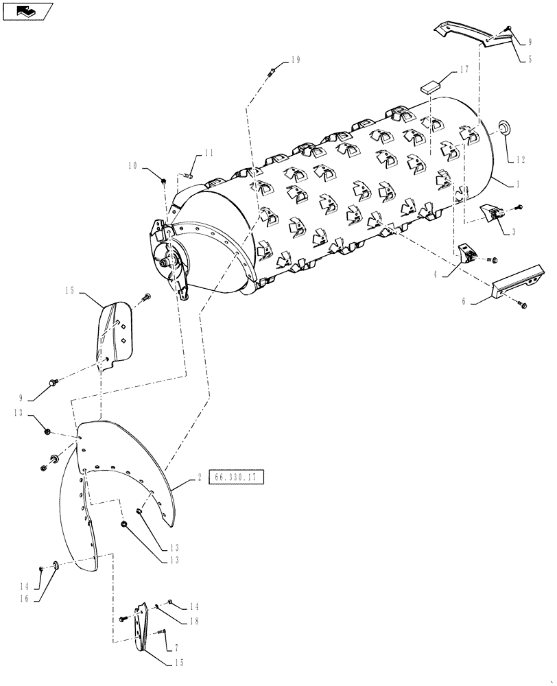 Схема запчастей Case IH 7230 - (66.330.01) - ROTOR, LARGE TUBE (66) - THRESHING