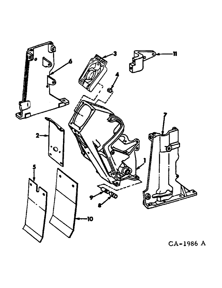 Схема запчастей Case IH 1566 - (13-09) - SUPERSTRUCTURE, STEERING AND GEAR SELECTOR SUPPORTS (05) - SUPERSTRUCTURE