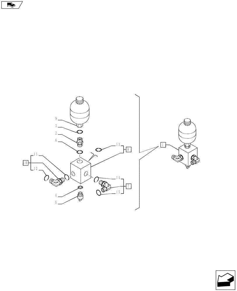 Схема запчастей Case IH PUMA 200 - (33.202.03[04]) - POWER BRAKE - BREAKDOWN (VAR.743330-743332 / 743609; VAR.743348 / 743610) (33) - BRAKES & CONTROLS