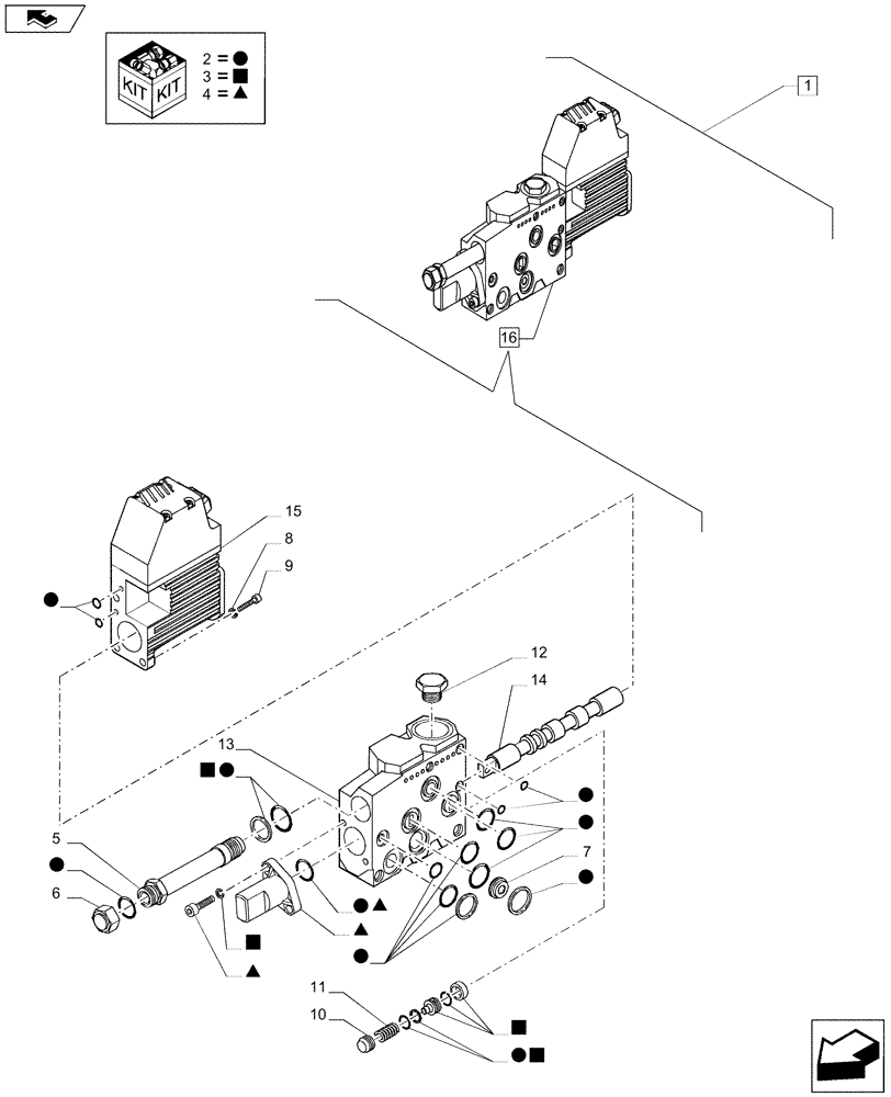 Схема запчастей Case IH PUMA 215 - (88.035.02[02]) - DIA KIT - VALVE CONTROL - BREAKDOWN (88) - ACCESSORIES