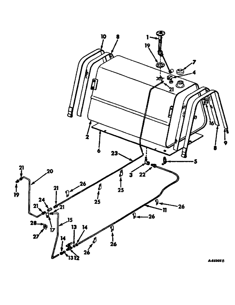 Схема запчастей Case IH 4186 - (12-03) - POWER, FUEL TANK, PIPING AND HOLD DOWN STRAPS Power