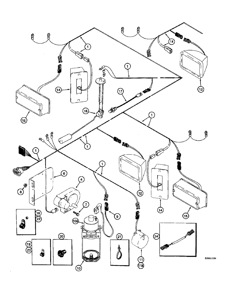 Схема запчастей Case IH 2188 - (4-28) - REAR HARNESS (06) - ELECTRICAL