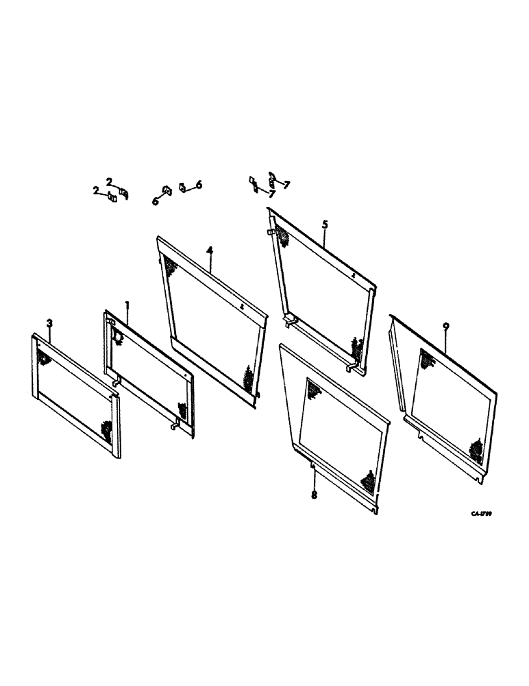 Схема запчастей Case IH 234 - (H-08) - ATTACHMENTS, ENGINE SIDE SCREEN ATTACHMENT (88) - ACCESSORIES