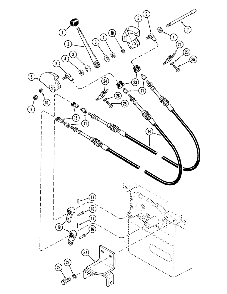 Схема запчастей Case IH 4694 - (6-150) - RANGE SHIFT LINKAGE (06) - POWER TRAIN