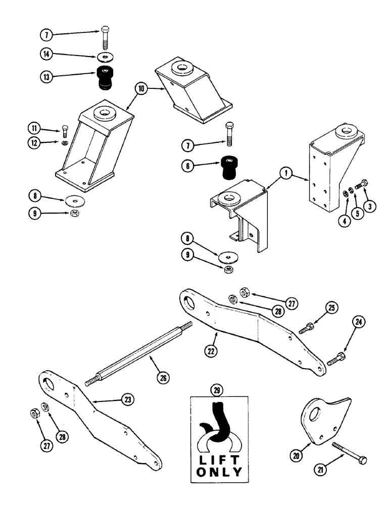 Схема запчастей Case IH 2090 - (9-546) - PLATFORM MOUNTS, WITHOUT CAB (09) - CHASSIS/ATTACHMENTS