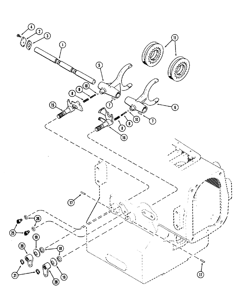 Схема запчастей Case IH 2870 - (182) - RANGE SHIFT MECHANISM, USED PRIOR TO TRANSMISSION SERIAL NUMBER 10196101 (06) - POWER TRAIN