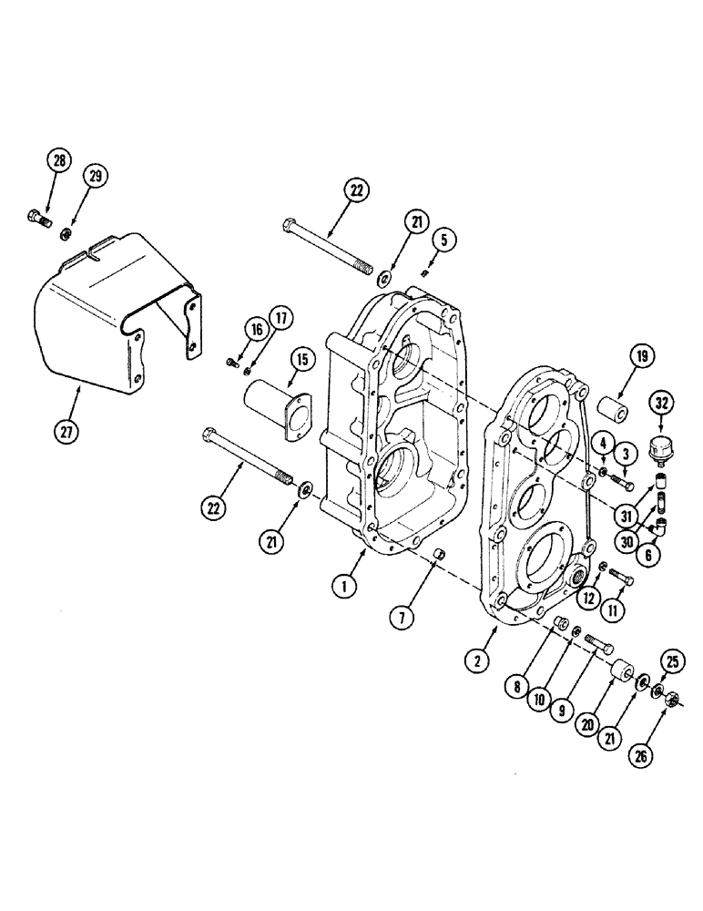 Схема запчастей Case IH 4694 - (6-272) - PTO HOUSING ASSEMBLY AND SHIELD (06) - POWER TRAIN