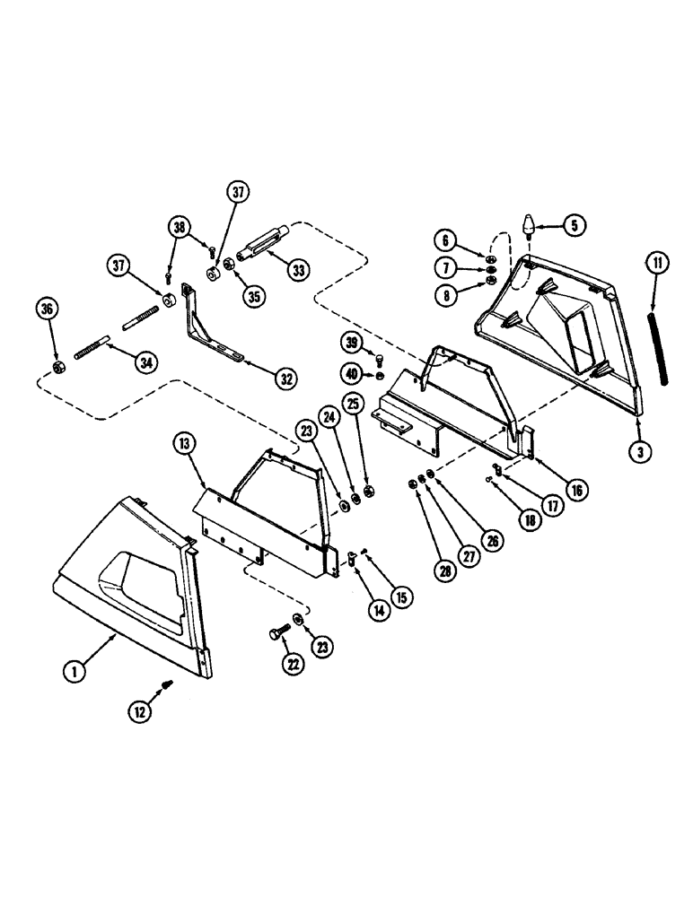 Схема запчастей Case IH 4890 - (9-384) - REAR HOOD, P.I.N. 8857928 AND AFTER (09) - CHASSIS/ATTACHMENTS