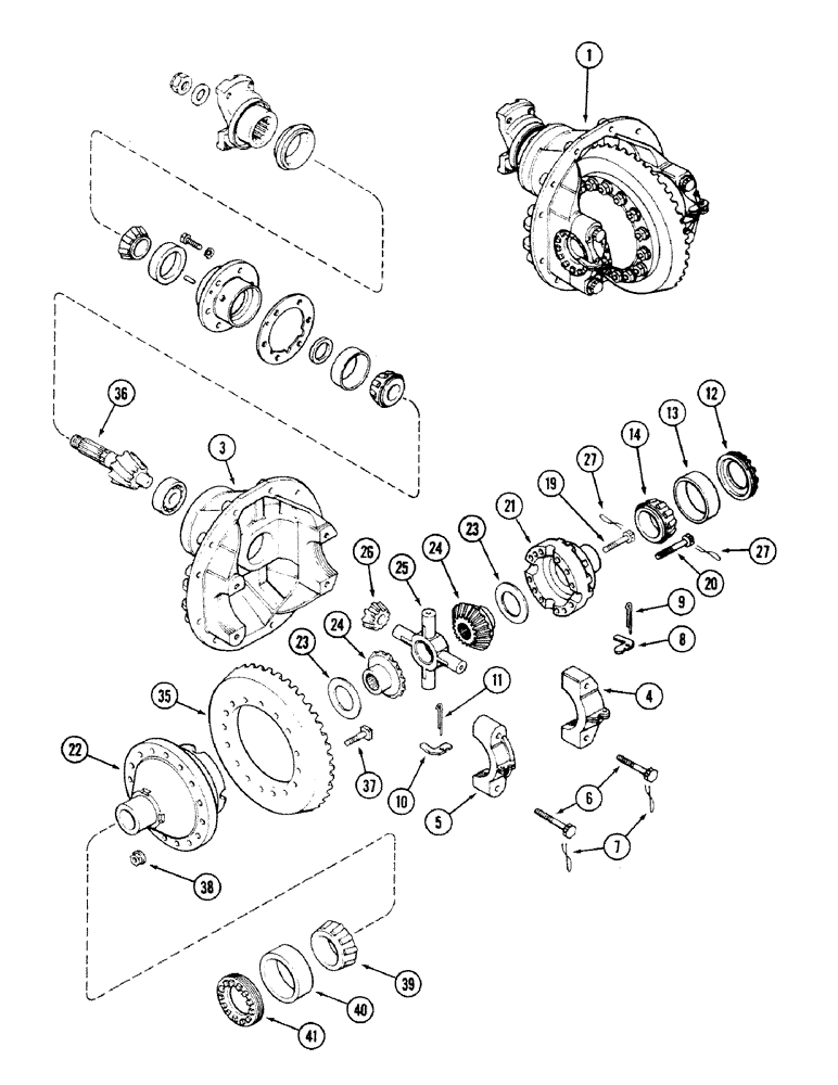 Схема запчастей Case IH 4694 - (6-206) - FRONT AXLE DIFFERENTIAL AND CARRIER, STANDARD DIFFERENTIAL, PRIOR TO AXLE SERIAL NO. 13015953 (06) - POWER TRAIN