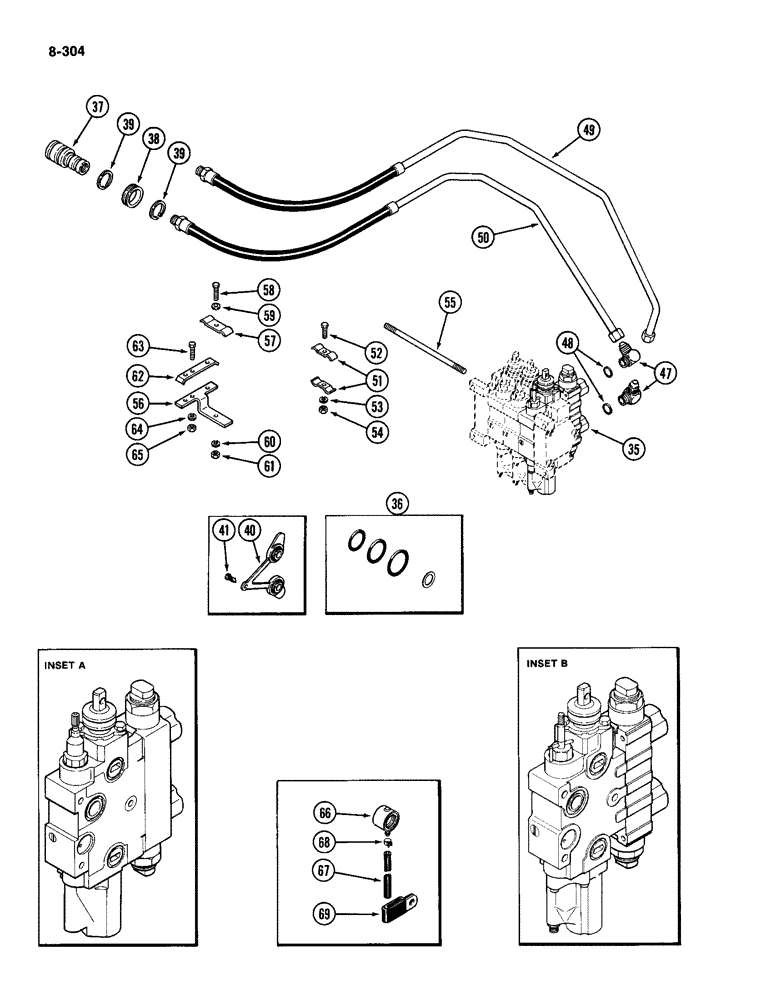 Схема запчастей Case IH 2094 - (8-304) - REMOTE HYDRAULICS, REMOTE ATTACHMENT - NO. 3 CIRCUIT, WITH VAVLE LOAD CHECK (08) - HYDRAULICS