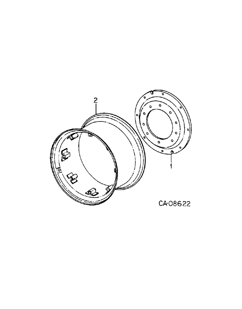 Схема запчастей Case IH 3488 - (15-02[A]) - WHEELS AND TRACTION, FRONT WHEELS, TRACTORS WITH ALL WHEEL DRIVE, WITH TWO PIECE DRIVE SHAFT Wheels & Traction