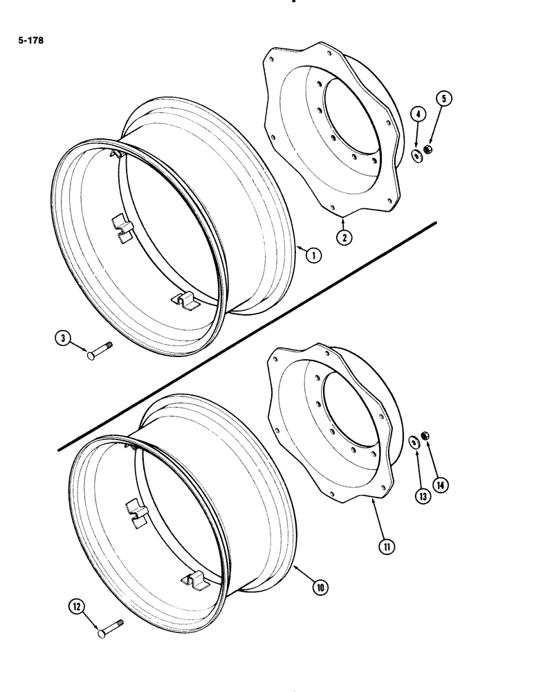 Схема запчастей Case IH 2294 - (5-178) - FRONT WHEEL, MFD TRACTORS, ZF AXLE (05) - STEERING