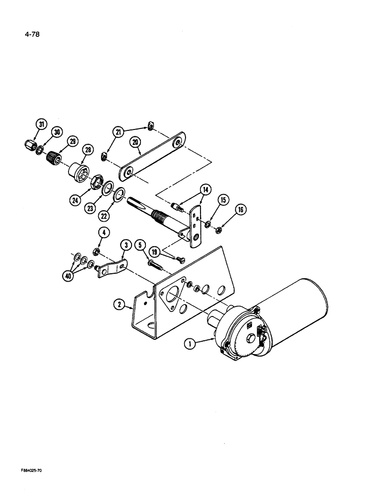 Схема запчастей Case IH 9280 - (4-078) - 60-6577T91 WIPER DRIVE ASSEMBLY FRONT WINDOWS P.I.N. JCB0027741 & AFTER (04) - ELECTRICAL SYSTEMS