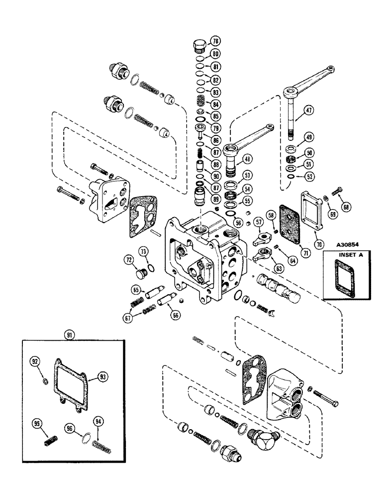 Схема запчастей Case IH 2470 - (211C) - A75754 REMOTE HYDRAULICS VALVE ASSYEMBLY, USED PRIOR TO TRACTOR SERIAL NO. 8712994 (08) - HYDRAULICS