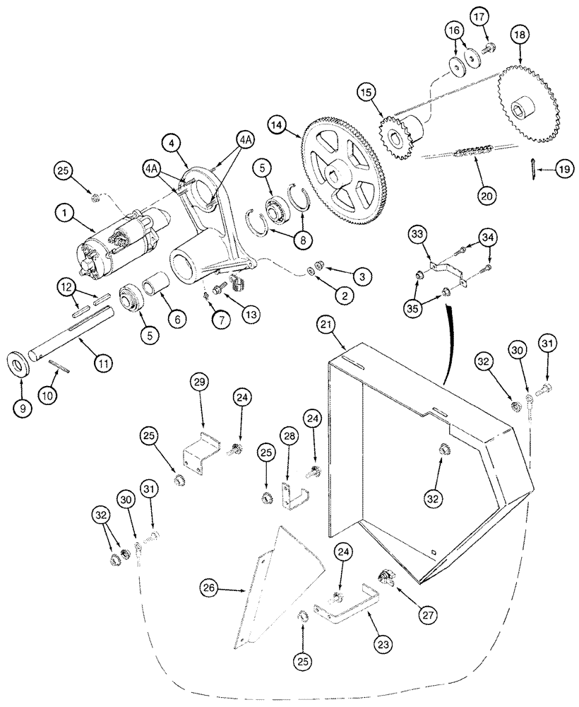 Схема запчастей Case IH 2344 - (09A-27) - FEEDER REVERSER, WITHOUT ROCK TRAP - BSN JJC0174399 (13) - FEEDER