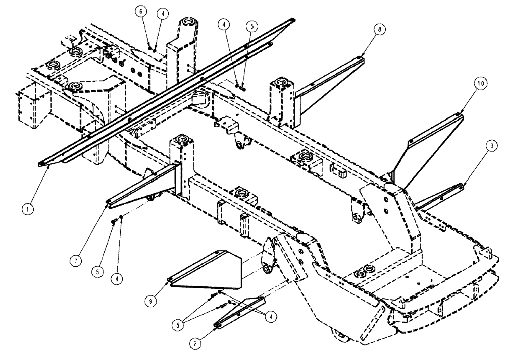 Схема запчастей Case IH TITAN 4520 - (04-019) - MOUNT GROUP, WALKWAY Frame & Suspension