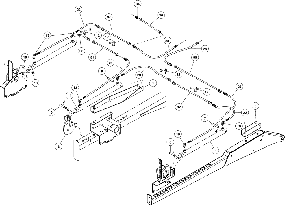 Схема запчастей Case IH 2052 - (09-08) - HYDRAULIC FORE-AFT REEL 3 ARM POSITIONER, 30.0, 36.0 AND 39.0 FOOT HEADER (03) - CHASSIS/MOUNTED EQUIPMENT