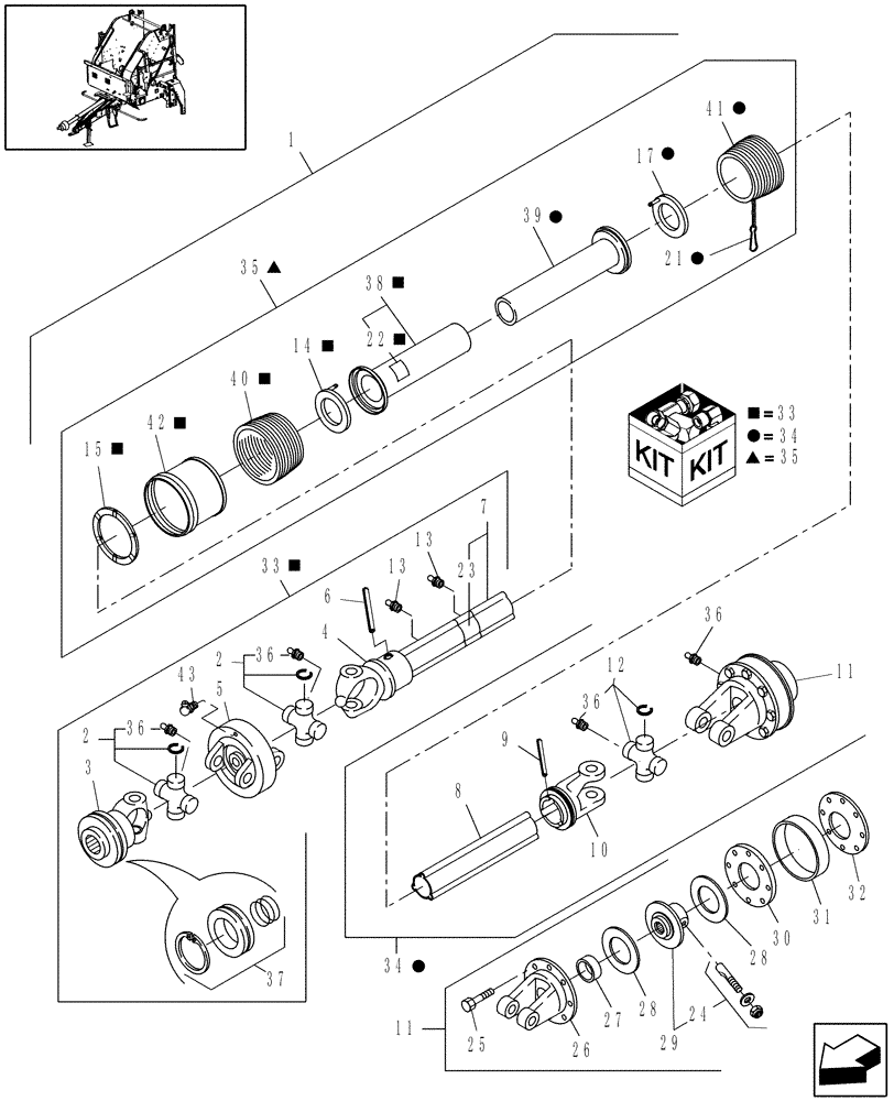 Схема запчастей Case IH RBX453 - (01.81) - POWER TAKE OFF, SLIP CLUTCH, 540 RPM, EUROPE & R.O.W., P.I.N. Y6N016414 & AFTER (01) - POWER TAKE OFF