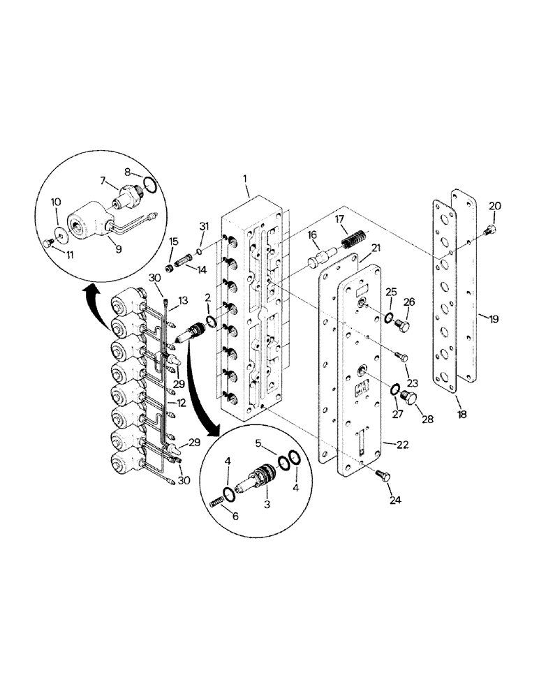 Схема запчастей Case IH STEIGER - (04-31) - TRANSMISSION RANGE SELECTOR VALVE ASSEMBLY (04) - Drive Train