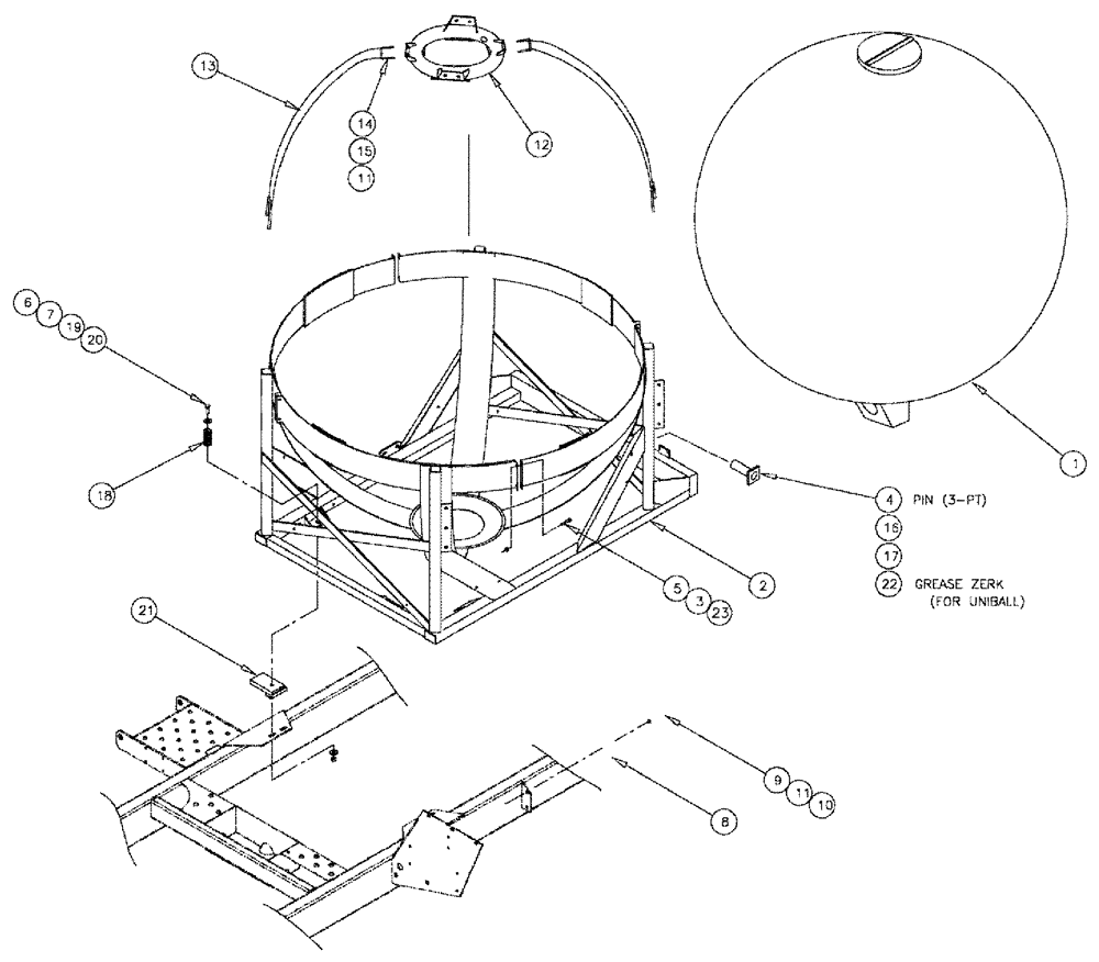 Схема запчастей Case IH 3185 - (09-028) - TANK PACKAGE, SPHERICAL Liquid Plumbing