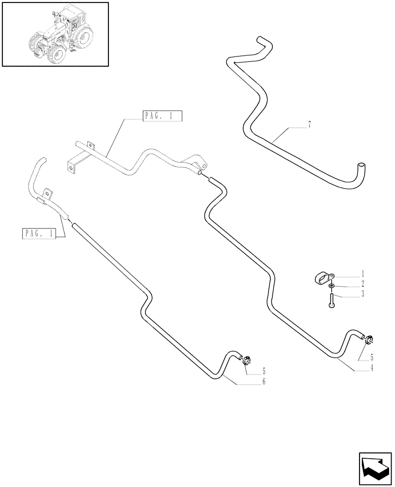 Схема запчастей Case IH MXU115 - (1.94.3[02]) - HEATING SYSTEM PIPES (10) - OPERATORS PLATFORM/CAB