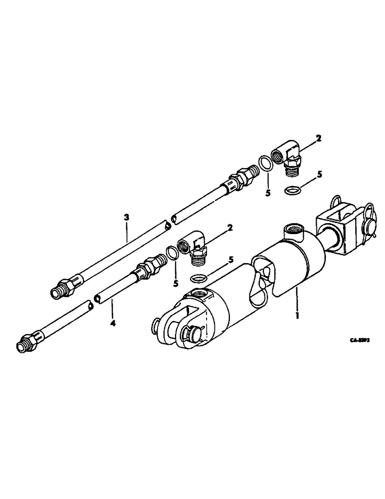 Схема запчастей Case IH 470 - (P-14) - HYDRAULIC CYLINDER AND CONNECTIONS, FROM 1973 AND SINCE 