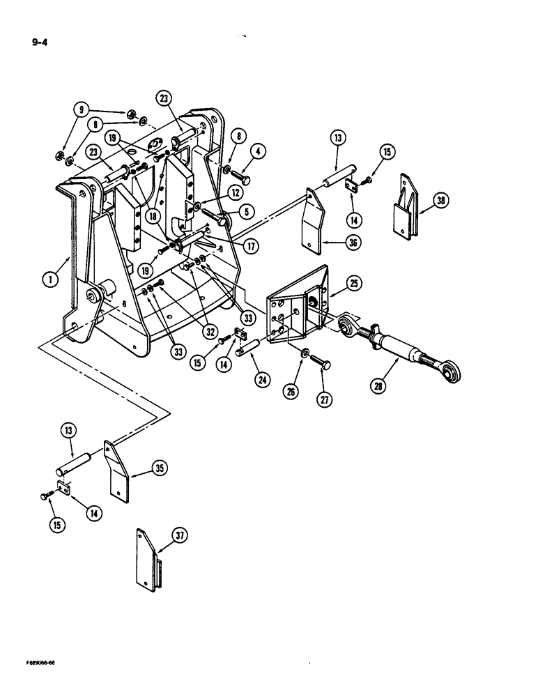 Схема запчастей Case IH 9170 - (9-004) - HITCH UPPER AND LOWER LINK MOUNT (09) - CHASSIS/ATTACHMENTS