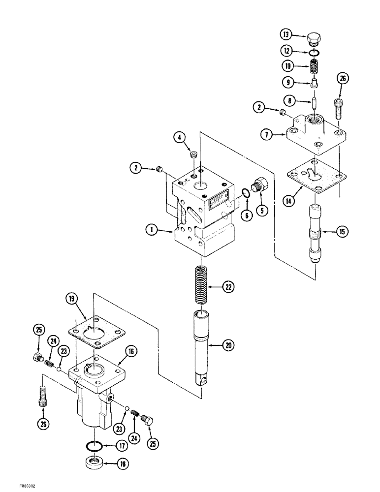 Схема запчастей Case IH 9380 QUADTRAC - (6-058) - PTO CLUTCH ASSEMBLY, CONTROL VALVE ASSEMBLY (06) - POWER TRAIN