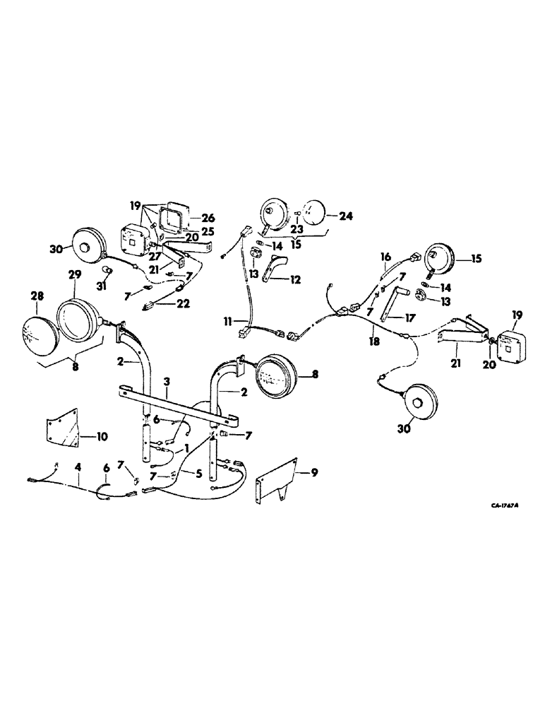 Схема запчастей Case IH 234 - (H-06) - ATTACHMENTS, LIGHTING ATTACHMENT, FARMALL 766, 966 AND 1066 TRACTORS (88) - ACCESSORIES