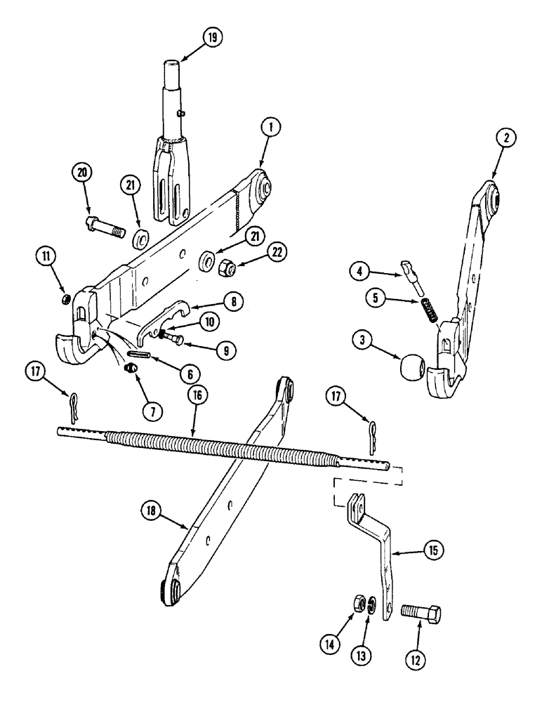 Схема запчастей Case IH 1594 - (9-328) - LOWER LINKS, STANDARD AND JEFFES TYPE (09) - CHASSIS/ATTACHMENTS