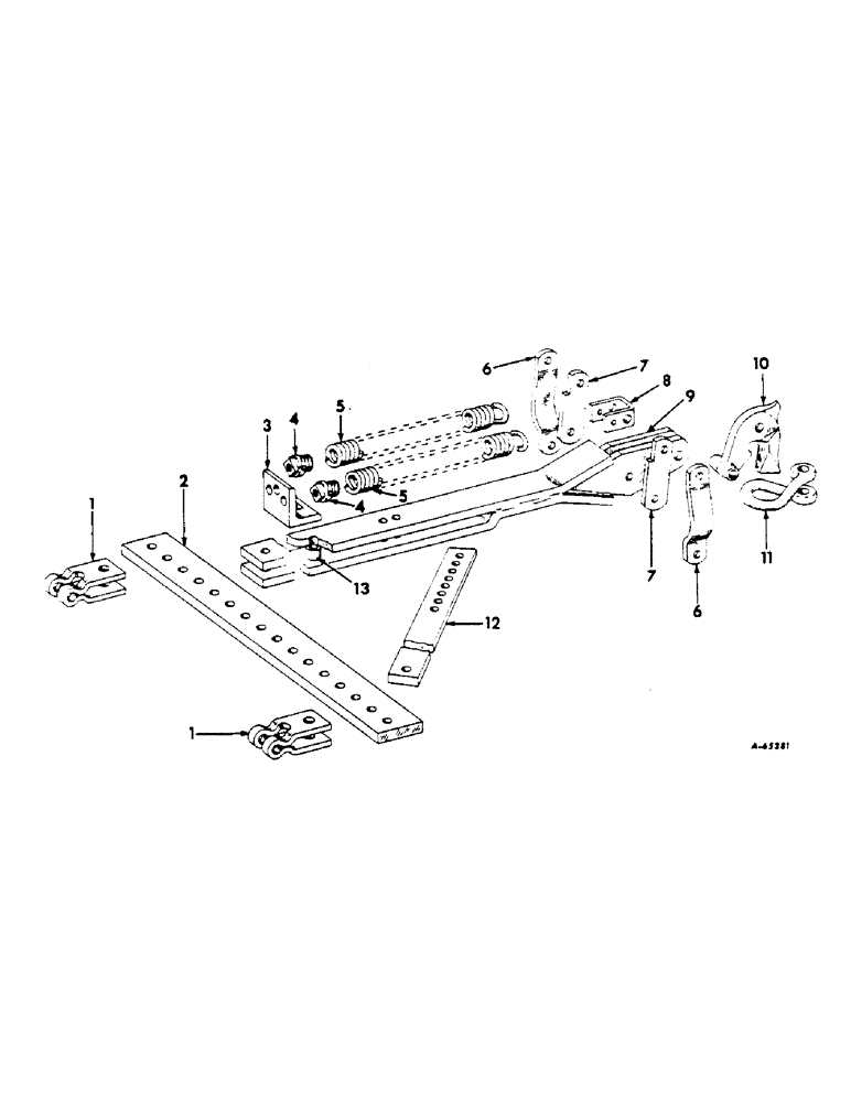 Схема запчастей Case IH 70 - (E-24) - DOUBLE SPRING RELEASE HITCH 