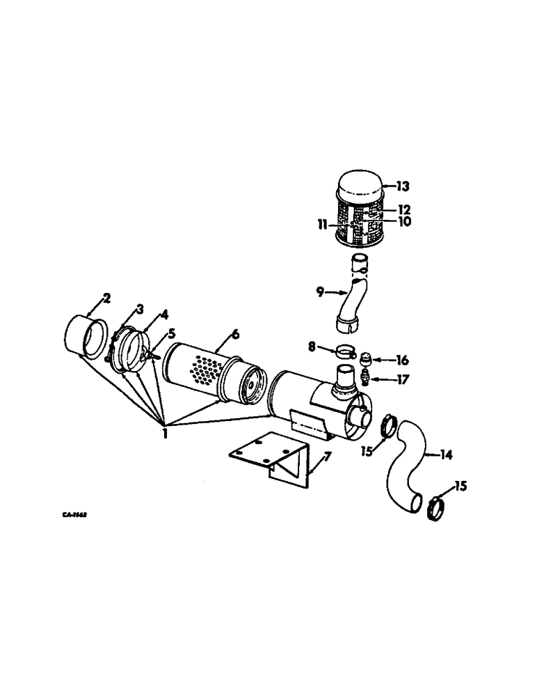 Схема запчастей Case IH 715 - (12-08) - POWER, AIR CLEANER AND CONNECTIONS, DRY TYPE, CARBURETED ENGINE COMBINES Power