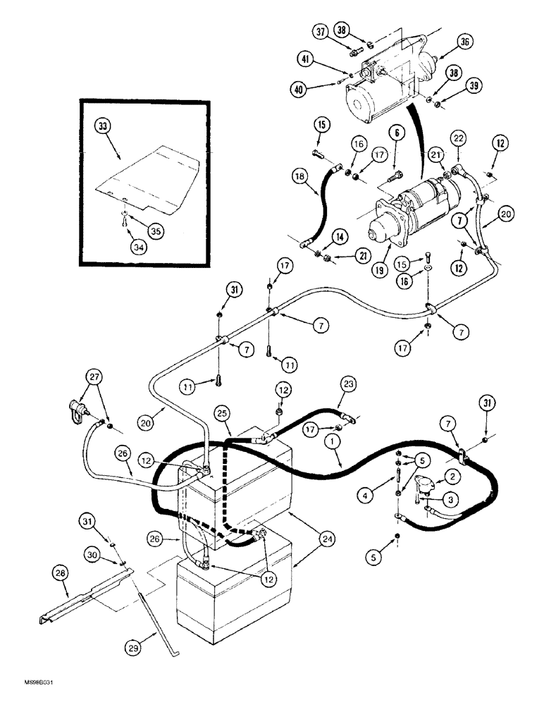 Схема запчастей Case IH 9310 - (4-030) - BATTERIES AND CABLES (04) - ELECTRICAL SYSTEMS