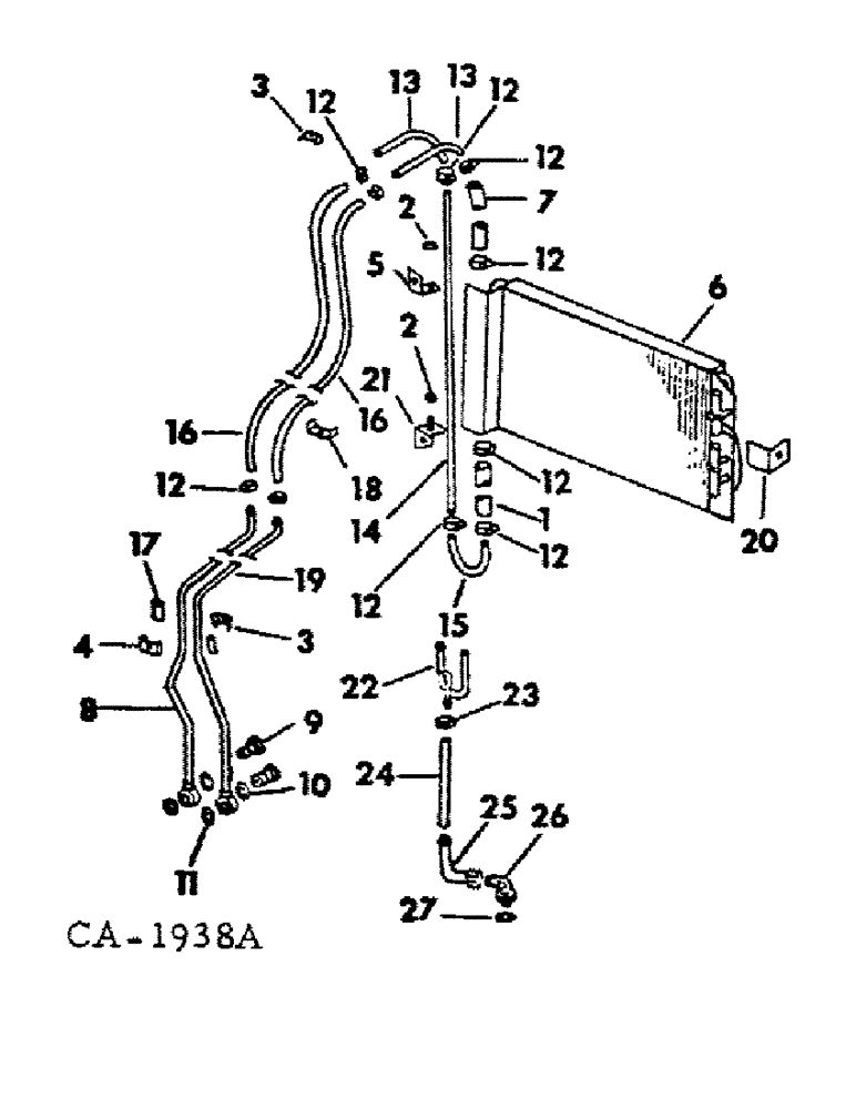 Схема запчастей Case IH 1066 - (06-02) - COOLING, OIL COOLER AND CONNECTIONS, GEAR DRIVE TRACTORS Cooling