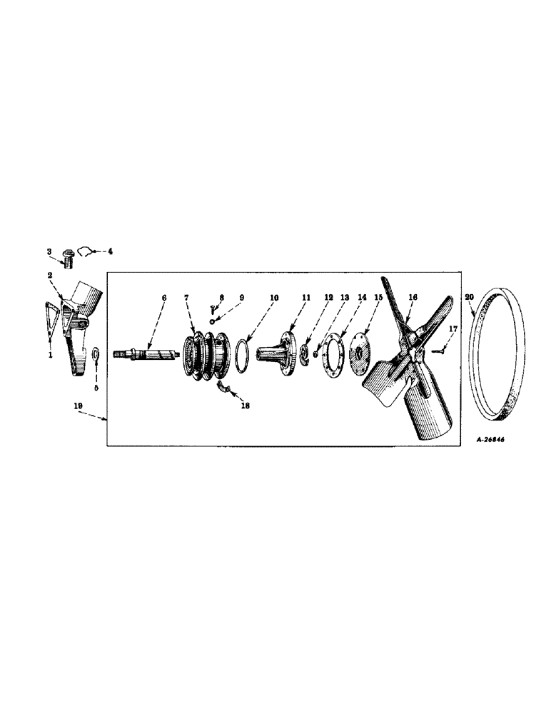 Схема запчастей Case IH 230 - (029) - ENGINE, FAN, C-123, 501 TO 65000 (01) - ENGINE