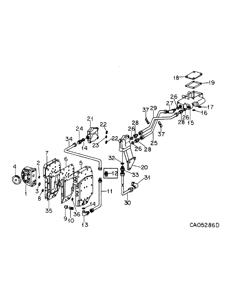 Схема запчастей Case IH 1486 - (10-01) - HYDRAULICS, POWER SUPPLY, ON CLUTCH HOUSING (07) - HYDRAULICS