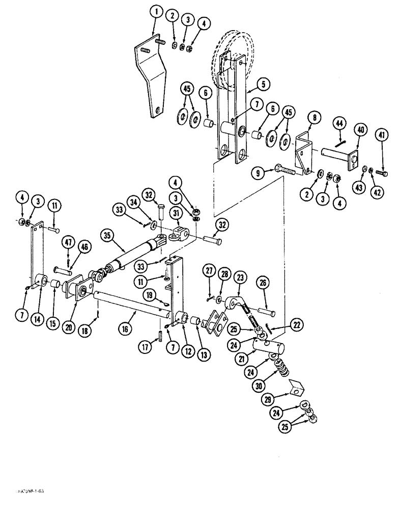 Схема запчастей Case IH 1822 - (9B-22) - REAR FAN PULLEY LINKAGE (15) - HANDLING SYSTEM