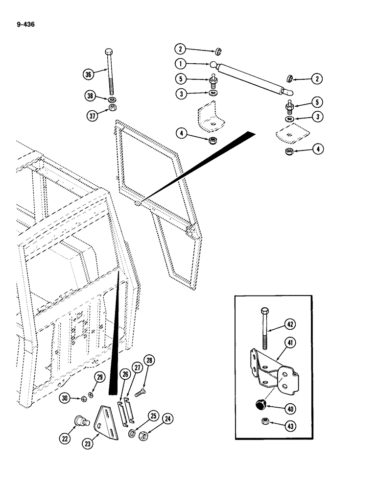 Схема запчастей Case IH 2094 - (9-436) - CAB, DOOR RETAINING PARTS (09) - CHASSIS/ATTACHMENTS