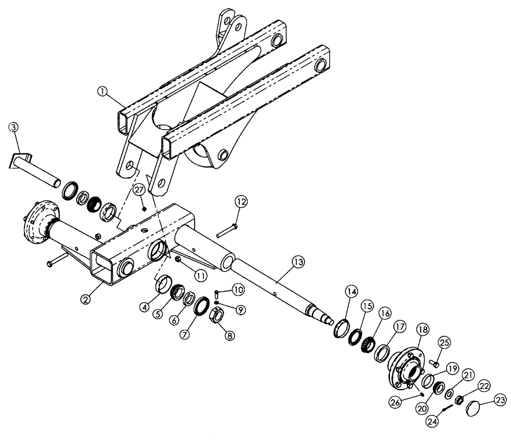 Схема запчастей Case IH 690 - (44.100.01) - WALKING TANDEM ASSEMBLY 