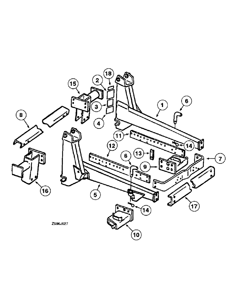 Схема запчастей Case IH 2350 - (3-08) - FRAME AND BRACKETS, JOHN DEERE TRACTORS 