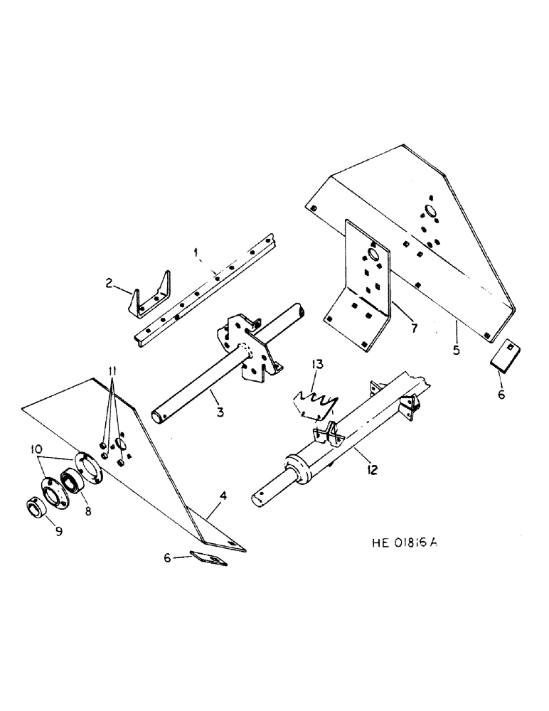 Схема запчастей Case IH 560 - (9-063) - UPPER BEATER ATTACHS, BEATER ANGLES (12) - Chassis/Attachments