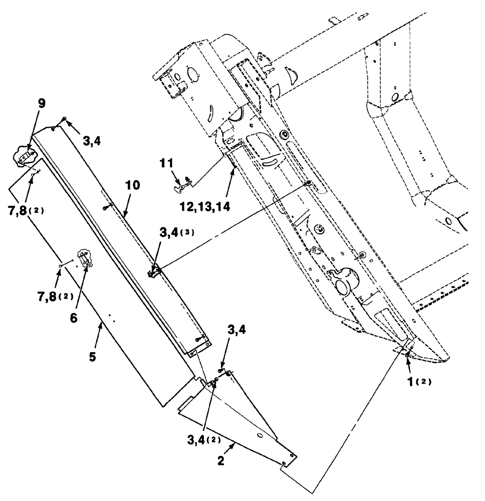 Схема запчастей Case IH 325 - (2-26) - SWAYBAR SHIELDS ASSEMBLY (RIGHT) (58) - ATTACHMENTS/HEADERS