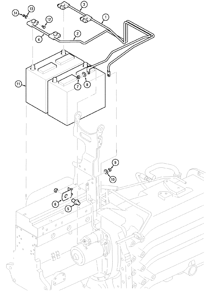 Схема запчастей Case IH MX90C - (04-16) - BATTERY AND CABLES, N.A. ONLY (04) - ELECTRICAL SYSTEMS