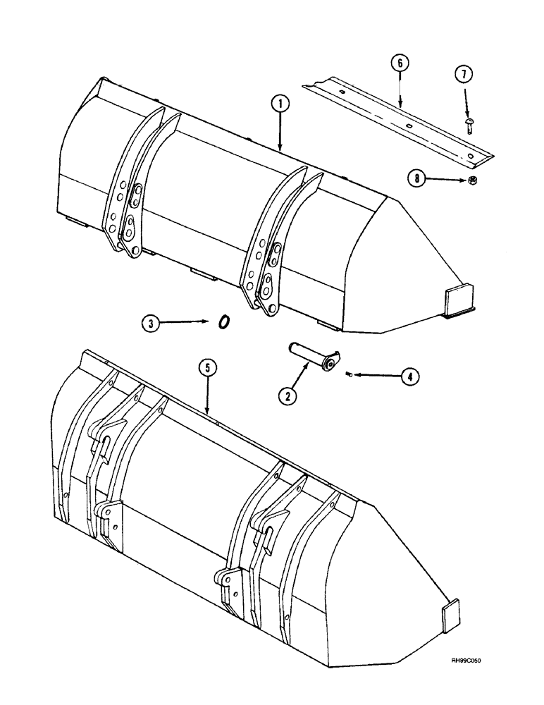 Схема запчастей Case IH L650 - (9-18) - MATERIAL BUCKET - HEAVY DUTY, STANDARD ATTACH TYPE, QUICK (09) - CHASSIS/ATTACHMENTS