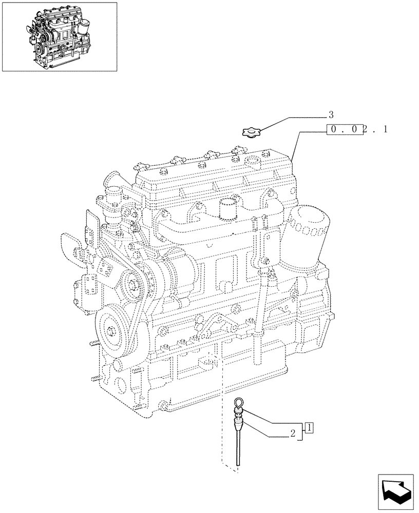 Схема запчастей Case IH 8045.06.406 - (0.27.0) - ENGINE, OIL LEVEL INDICATOR & FILL CAP (4768882) 