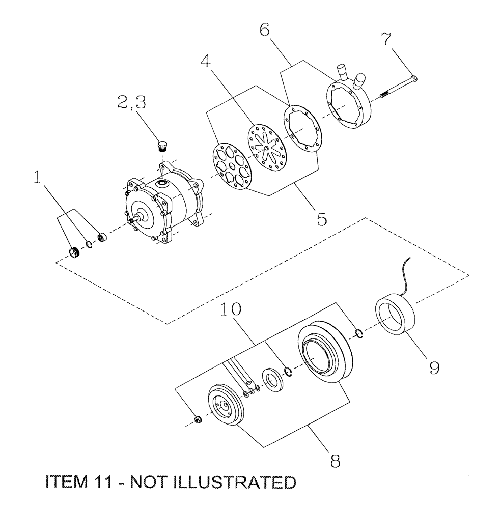 Схема запчастей Case IH 7700 - (A13[08]) - AIR CONDITIONER COMPRESSOR Mainframe & Functioning Components