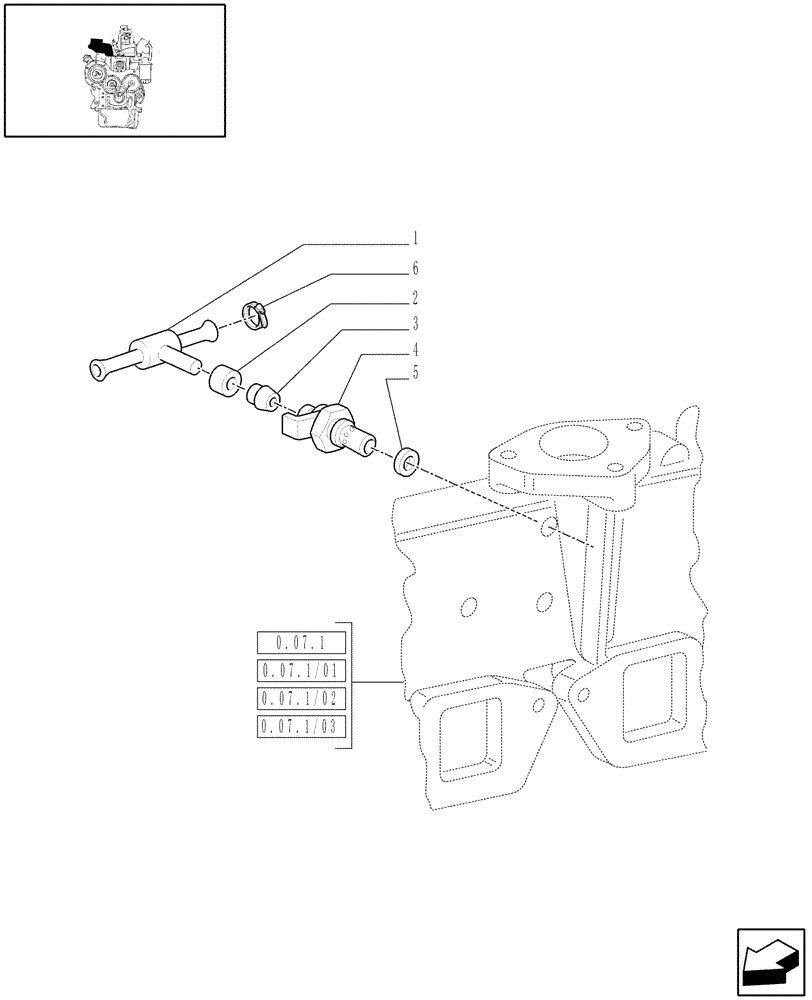 Схема запчастей Case IH JX95 - (1.19.8[01A]) - (VAR.203) THERMOSTART - D5530 (02) - ENGINE EQUIPMENT