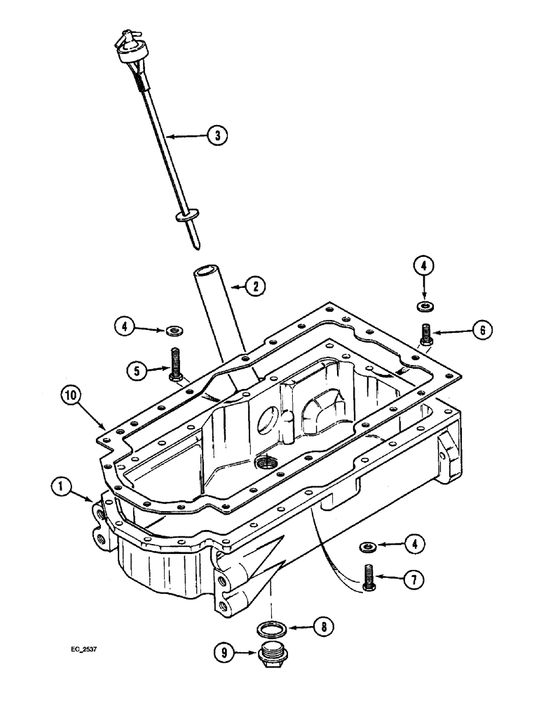 Схема запчастей Case IH 3230 - (2-076) - OIL PAN, (3230) (02) - ENGINE