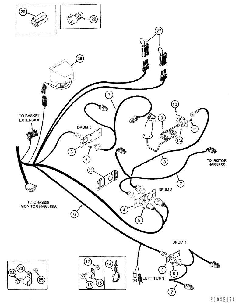 Схема запчастей Case IH 420 - (04-09) - HARNESS, LEFT HAND TOOL BAR - 4 ROW WIDE (06) - ELECTRICAL SYSTEMS